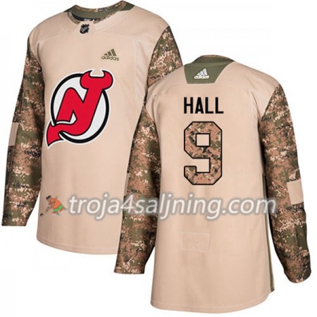 New Jersey Devils tröja Taylor Hall 9 Adidas 2017-2018 Camo Veterans Day Practice Authentic - NHL Tröjor Herr